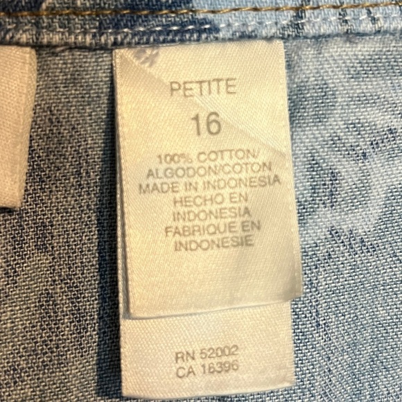 Liz Claiborne Floral Denim Skort Size 16 Petite - Picture 7 of 7